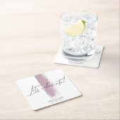 ほこりっぽいモダンバラブラシストローク結婚式パーティー スクエアペーパーコースター (インサイチュ)