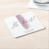 ほこりっぽいモダンバラブラシストローク結婚式パーティー スクエアペーパーコースター (アングル)