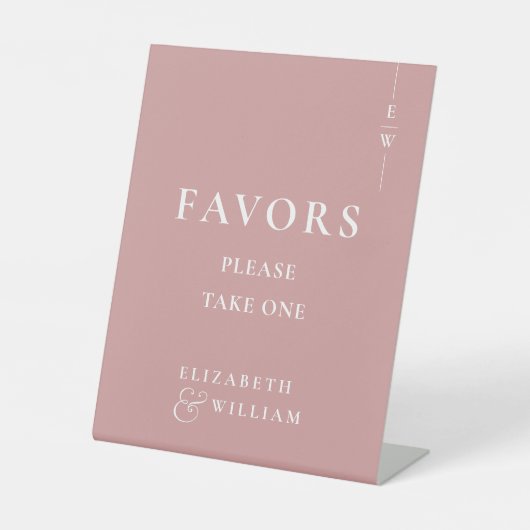 ほこりっぽいモダンバラモノグラム結婚ウィーズ 台座サイン (正面)