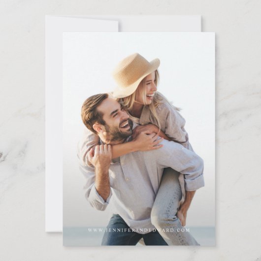 ほこりっぽいモダンバラ結婚式の日付を保存 セーブザデート (裏面)