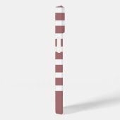 ほこりっぽいモダンピンクと白のモノグラムストライプ付き Case-Mate iPhoneケース (裏面 / 右)