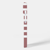 ほこりっぽいモダンピンクと白のモノグラムストライプ付き Case-Mate iPhoneケース (裏面 / 左)