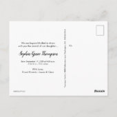 ほこりっぽいモダンピンクのスクリプト名ベビーガールの写真 ポストカード (裏面)