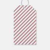 ほこりっぽいモダンピンクのストライプクリスマス ギフトタグ (裏面)