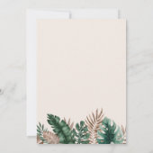 ほこりっぽいモダンピンクのトロピカルウォーター結婚カラー 招待状 (裏面)