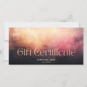 ほこりっぽいモダンピンクの証明書ギフトカード (正面)