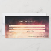 ほこりっぽいモダンピンクの証明書ギフトカード (裏面)