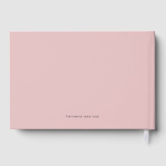 ほこりっぽいモダンピンク花模様結婚式の日 ゲストブック (裏面)