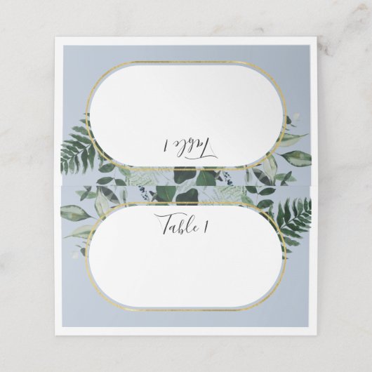 ほこりっぽいモダンブルーウォーター離れカラーボタニック プレイスカード (外部開封)