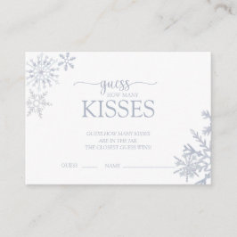 ほこりっぽいモダンブルースノーフレークシャワーいくつのキス エンクロージャーカード