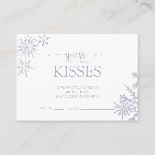 ほこりっぽいモダンブルースノーフレークシャワーいくつのキス エンクロージャーカード (正面)