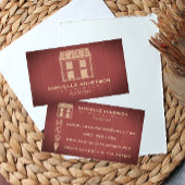 ほこりっぽいモダンワインレッド木材アーキテクト建築 名刺