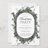 ほこりっぽいモダン冬の水の色のクリスマスパーティー 招待状 (正面)