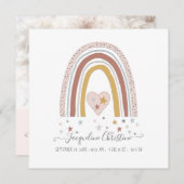 ほこりっぽいモダン赤面ミュート虹の女の子誕生写真 (正面/裏面)