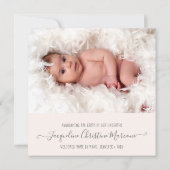 ほこりっぽいモダン赤面ミュート虹の女の子誕生写真 (裏面)