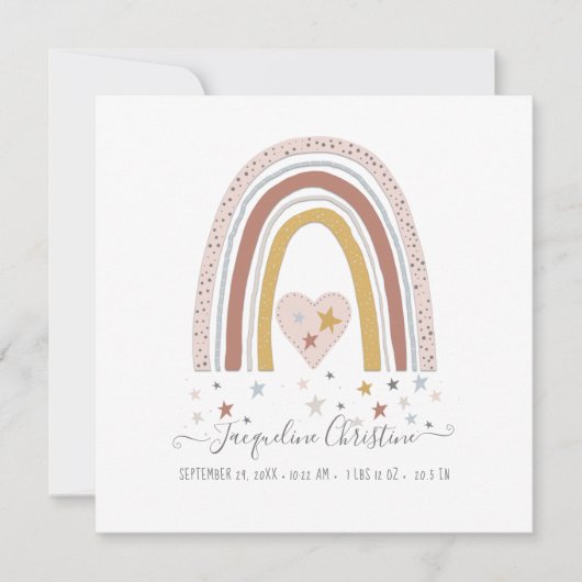 ほこりっぽいモダン赤面ミュート虹の女の子誕生写真 (正面)