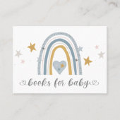ほこりっぽいモダン青いレインボーブックベビー 名刺 (正面)