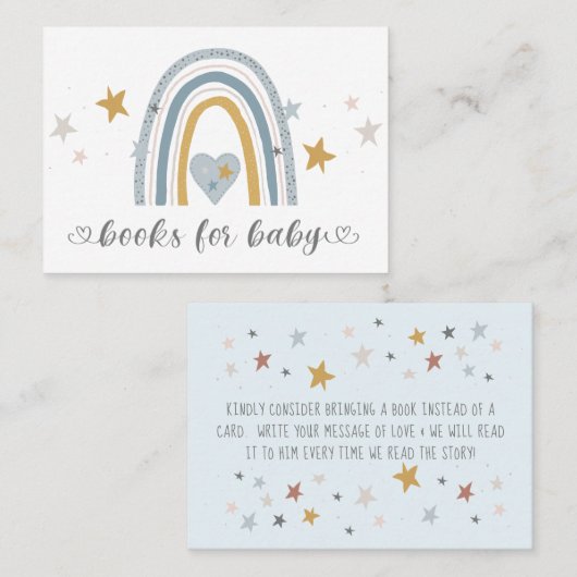 ほこりっぽいモダン青いレインボーブックベビー 名刺 (正面/裏面)
