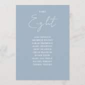 ほこりっぽいモダン青い座席表の番号 招待状 (裏面)