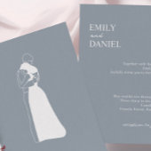 ほこりっぽいモダン青い手で描いたカップル結婚ズ 招待状