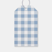 ほこりっぽいモダン青い格子縞のクリスマス ギフトタグ (裏面)