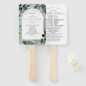 ほこりっぽいモダン青い緑の結婚屋外 ハンドファン (正面&裏面)