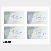 ほこりっぽいモダン青い金ゴールド結婚フレーム 長方形シール (シート)