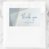 ほこりっぽいモダン青い金ゴールド結婚フレーム 長方形シール (バッグ)