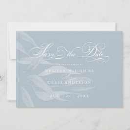 ほこりっぽいモダン青の白い葉