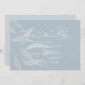 ほこりっぽいモダン青の白い葉 (正面/裏面)