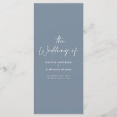 ほこりっぽいモダン青シンプルエレガントのSCRIPT 結婚's メニュー (裏面)