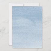 ほこりっぽいモダン青フローラバルーンボーイベビーシャワー 招待状 (裏面)