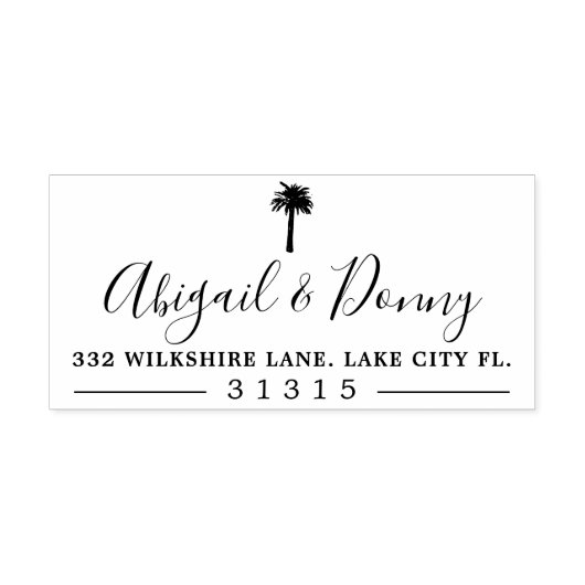 ほこりっぽいヤシ |ビーチ結婚をテーマにした自己インキング臭 セルフインキングスタンプ (デザイン)