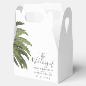 ほこりっぽいヤシ |結婚の白お願い箱 フェイバーボックス (オープン)