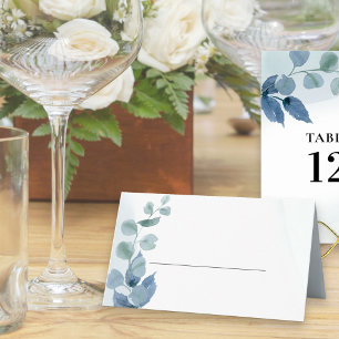 ほこりっぽいユーカリの水の色の結婚葉 プレイスカード