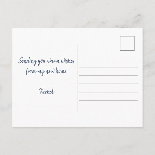 ほこりっぽいユーカリの水の色の葉の移動 案内ポストカード (裏面)