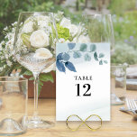 ほこりっぽいユーカリの水色の葉 テーブルナンバー<br><div class="desc">Eucalytpus結婚式の受付テーブル番号 – 任意のテーブカスタマイズル番号で使用できます。水エレガント色のユーカルピータスのデザインと水の色のミストとタイポグラフィと葉の葉のキャノピーを持つボタンエレガント。ほこりっぽい青い灰色の緑の色のテーマ。私の埃っぽいユーカリのコレクションを見て一致するアイテムを探して下さい。</div>