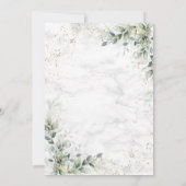 ほこりっぽいユーカリ植物性金ゴールド結婚グリーンリーI 招待状 (裏面)