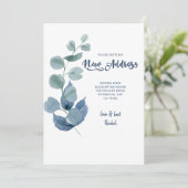 ほこりっぽいユーカリ青い緑の葉が動く 案内状 (スタンド正面)