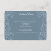 ほこりっぽいライトブルーの結婚ヴィンテージ植物封入 エンクロージャーカード (裏面)