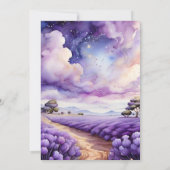 ほこりっぽいラベンダーモダンの結婚葉 招待状 (裏面)