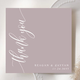 ほこりっぽいラベンダー書結婚跡の サンキューカード