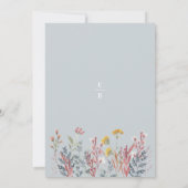 ほこりっぽいワイルドフラワーの水彩画ウェディング招待状 招待状 (裏面)