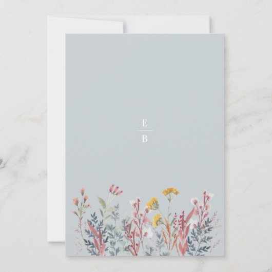 ほこりっぽいワイルドフラワーウォーター結婚式招待状 招待状 (裏面)