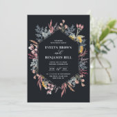 ほこりっぽいワイルドフラワーウォーター結婚式招待状 招待状 (スタンド正面)