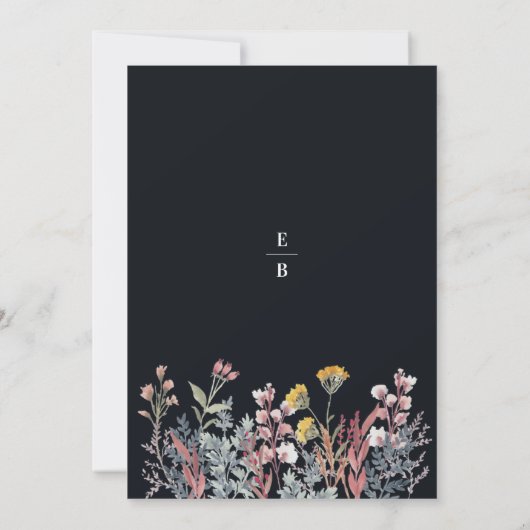 ほこりっぽいワイルドフラワーウォーター結婚式招待状 招待状 (裏面)