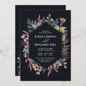 ほこりっぽいワイルドフラワーウォーター結婚式招待状 招待状 (正面/裏面)