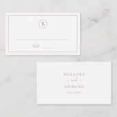 ほこりっぽい伝統的バラピンクエレガントな結婚式 プレイスカード (正面/裏面)