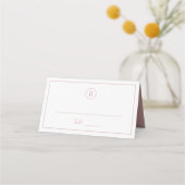 ほこりっぽい伝統的バラピンクエレガントな結婚式 プレイスカード (正面)