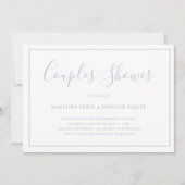 ほこりっぽい伝統的ブルーエレガントカップルのシャワー 招待状 (正面)